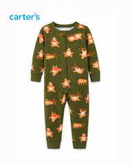 OLD NAVY OLIVE GREEN SLOTH PRINT BABY ROMPER