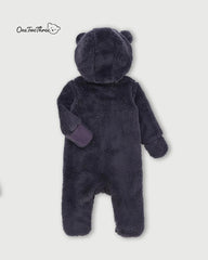 ONE TWO THREE BABY TEDDY BEAR FLEECE ROMPER