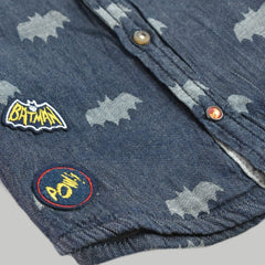 ORCHESTRA BLUE DENIM BATMAN DOUBLE LAYERED SHIRT