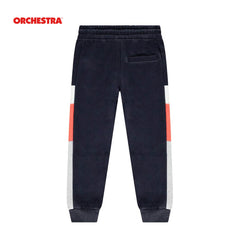ORCHESTRA NAVY BLUE - ORANGE SIDE STRIPE FLEECE JOGGER TROUSER