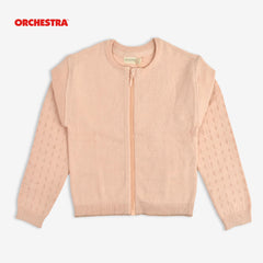 ORCHESTRA PALE ORANGE ZIPPER CARDIGAN