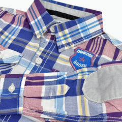 OSHKOSH PURPLE AND BLUE STRIPE CHECK SHIRT