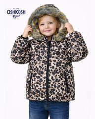 OSHKOSH CHEETAH ZIPPER HOOD JACKET