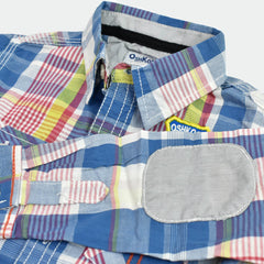 BRANDED BLUE AND YELLOW PATTERN SHIRT FOR BOYS