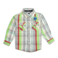 BRANDED GREEN AND RED PATTERN SHIRT FOR BOYS