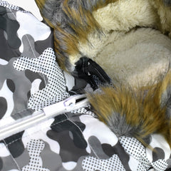 OSHKOSH GREY CAMOUFLAGE ZIPPER HOOD JACKET