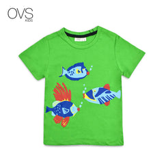 OVS GREEN FISHES PRINTED T-SHIRT