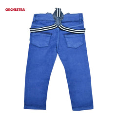Orchestra Damaged Jeans with Removable Striped Suspenders
