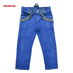 Orchestra Damaged Jeans with Removable Striped Suspenders