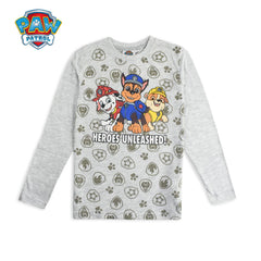 PAW PATROL HEATHER GREY HEROES UNLEASHED T-SHIRT