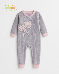 PENELOPE COZY PINK LEOPARD ZIP ROMPER