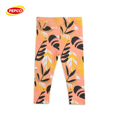 PEPCO ORANGE FLORAL PACK OF 2 LEGGINGS
