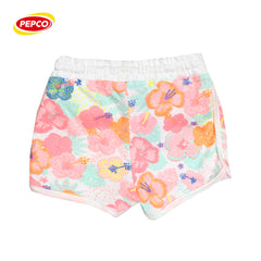 PEPCO WHITE OVERALL FLORAL PRINTED SHORTS