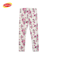 PEPCO WHITE PINK FLORAL PRINTED LEGGING