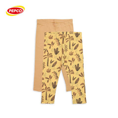 PEPCO YELLOW LEAVES PRINTED PACK OF 2 LEGGING