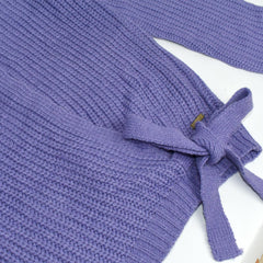 PERSIVAL LIGHT PURPLE KNIT WRAP CARDIGAN