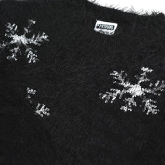 POCO PIANO BLACK TEXTURED FLUFFY SWEATER