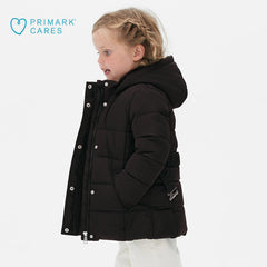 PRIMARK BLACK BELTED PUFFER JACKET