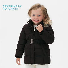 PRIMARK BLACK BELTED PUFFER JACKET