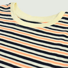 PRIMARK BLACK & ORANGE STRIPED T-SHIRT