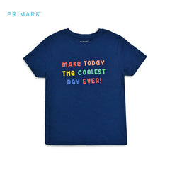 PRIMARK BLUE COOLEST DAY EVER T-SHIRT