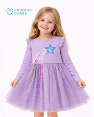 PRIMARK LAVENDER STARLIGHT RAINBOW SPARKLE TULLE DRESS