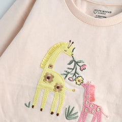 PRIMARK PINK CUTE HORSES SWEATSHIRT