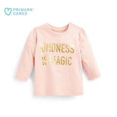PRIMARK PINK GIRLS KINDNESS IS MAGIC LONG SLEEVE T-SHIRT