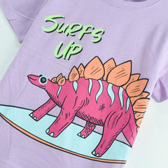 PRIMARK PURPLE SURFS UP PRINTED T-SHIRT