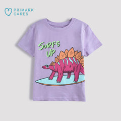 PRIMARK PURPLE SURFS UP PRINTED T-SHIRT