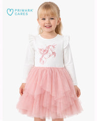 PRIMARK WHITE UNICORN SPARKLE TULLE PRINCESS DRESS