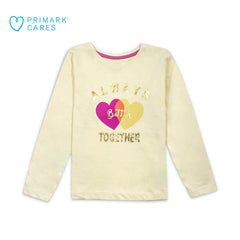 PRIMARK YELLOW ALWAYS BETTER LONG SLEEVE T-SHIRT