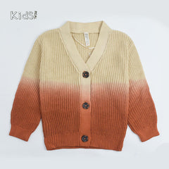 REAL KIDS DIP DYE BROWN OMBRE CARDIGAN
