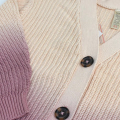 REAL KIDS DIP DYE PINK OMBRE CARDIGAN