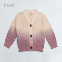 REAL KIDS DIP DYE PINK OMBRE CARDIGAN