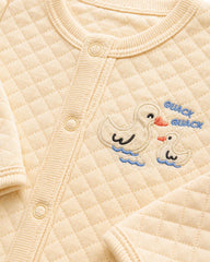 REDTAG BABY DUCK EMBROIDERED QUILTED ROMPER