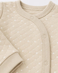 REDTAG BEIGE STAR PRINT QUILTED ROMPER