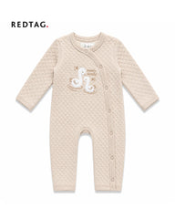 REDTAG BEIGE SWAN EMBROIDERED QUILTED ROMPER