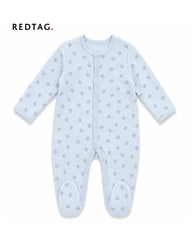 REDTAG BLUE TEDDY PRINT QUILTED ROMPER