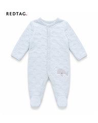 REDTAG BLUE WHALE APPLIQUE QUILTED ROMPER