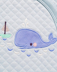 REDTAG BLUE WHALE EMBROIDERED ROMPER