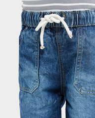 REDTAG BOYS PULL ON DENIM SHORTS