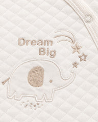 REDTAG CREAM DREAM BIG ELEPHANT QUILTED ROMPER