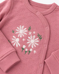 REDTAG DUSTY PINK DAISY EMBROIDERED ROMPER