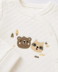 REDTAG IVORY WOODLAND FRIENDS EMBROIDERED ROMPER