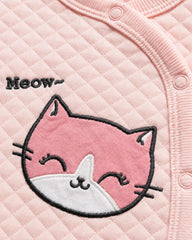 REDTAG PINK MEOW CAT EMBROIDERED ROMPER