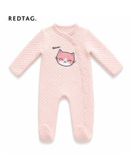 REDTAG PINK MEOW CAT EMBROIDERED ROMPER