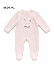 REDTAG PINK MEOW CAT QUILTED ROMPER