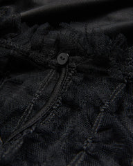 RESERVED BLACK TEXTURED MESH PARTY DRESS