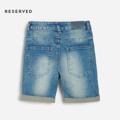 RESERVED DAMAGE STYLE DENIM SHORTS